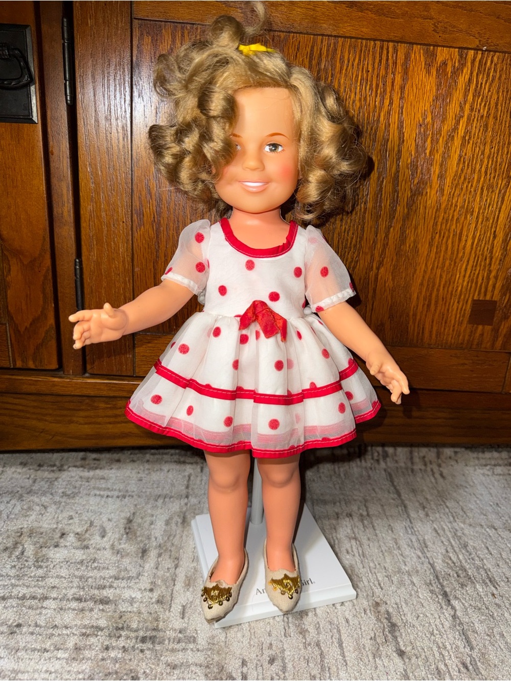 Ideal Shirley Temple antique doll in baby take bow dress